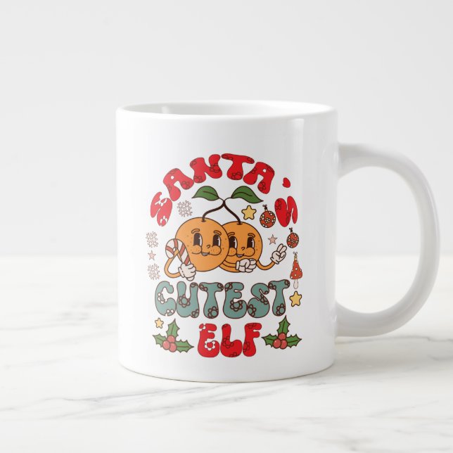Santa's Cutest Elf Sublimation-80881 Large Coffee Mug (Right)