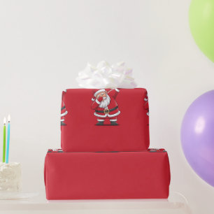 Santa's Dabbing on Christmas Wrapping Paper