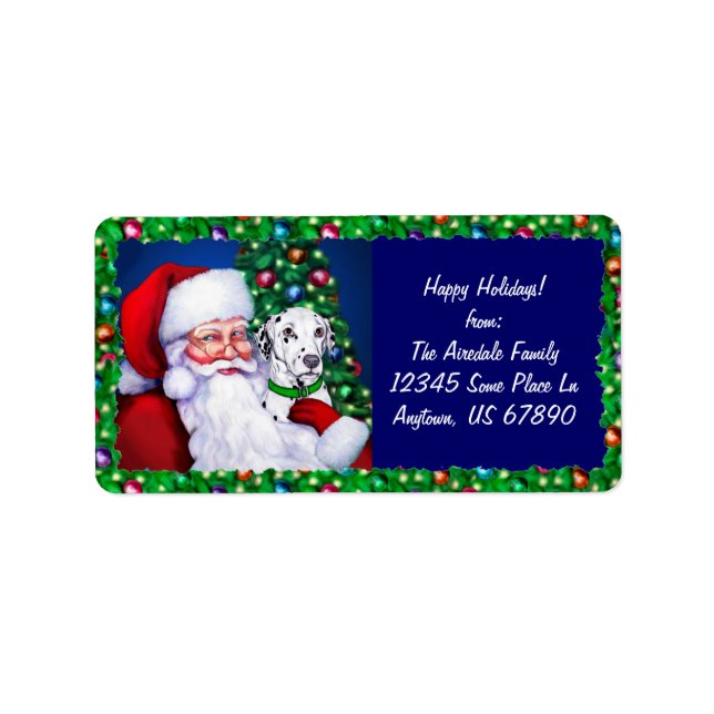 Santa's Dalmatian at Christmas Labels (Front)