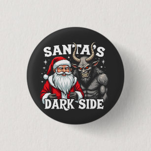 Santa's Dark Side Christmas Evil Krampus  3 Cm Round Badge