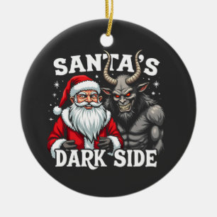 Santa's Dark Side Christmas Evil Krampus Ceramic Ornament