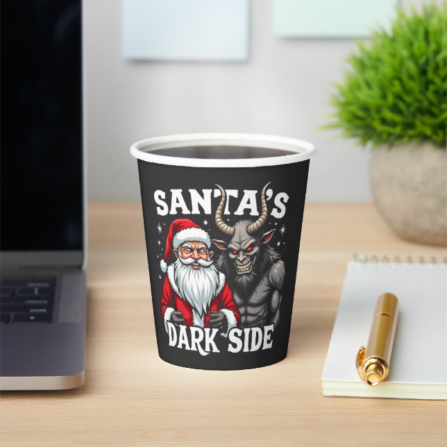 Santa's Dark Side Christmas Evil Krampus  Paper Cups (Insitu)