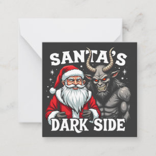 Santa's Dark Side Christmas Santa Krampus Devil Card