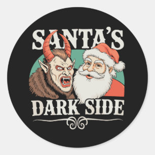 Santa's Dark Side Krampus Krampusnacht Christmas Classic Round Sticker