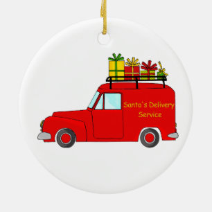Santa's Delivery Service Ceramic Ornament