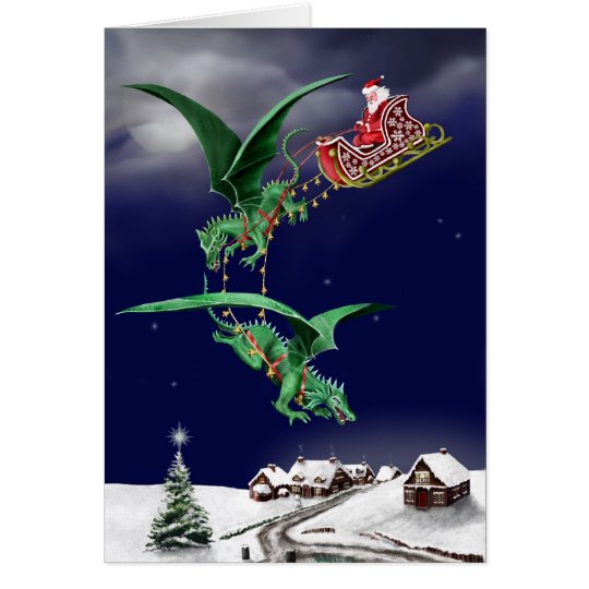 Santas Dragon Sleigh Card