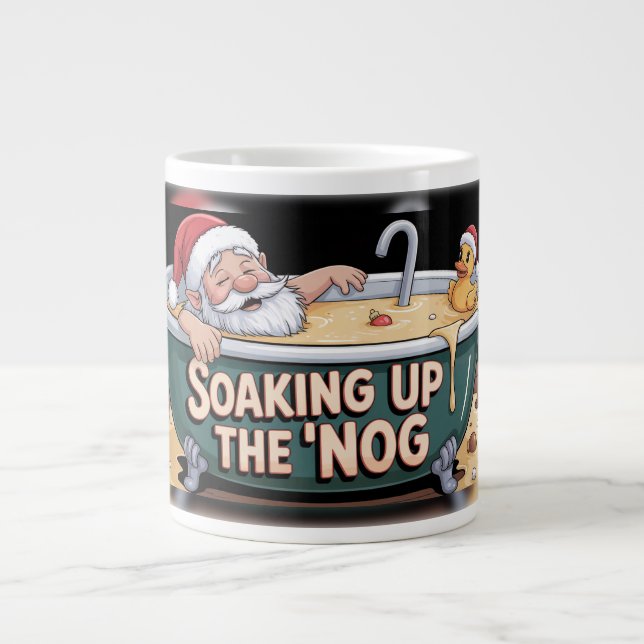 Santa's Eggnog Spa Large Coffee Mug (Front)