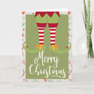 Santa's Elf Legs & Feet - Merry Christmas Card