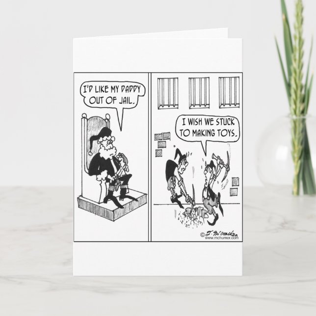 Santa's Elves Help Break Dad Out of Prison Holiday Card (Front)
