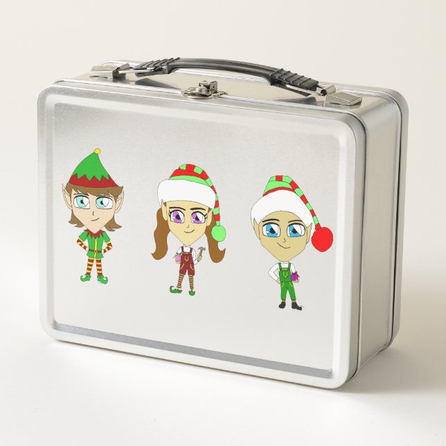Santas elves    metal lunch box (Front)