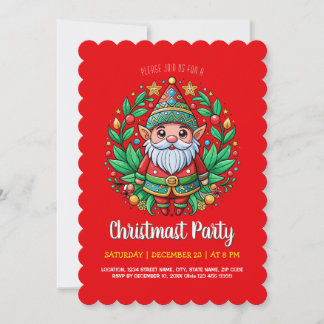 Santa's Enchanted Elf Christmas Party Invitation