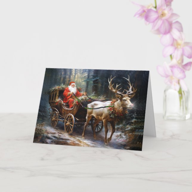 Santa's Enchanting Yuletide Journey Card (Orchid)