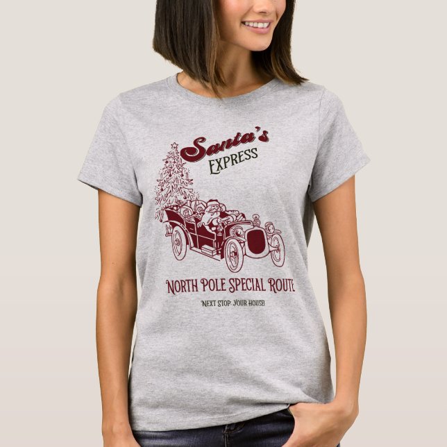 Santa's Express Vitange Christmas T-Shirt (Front)