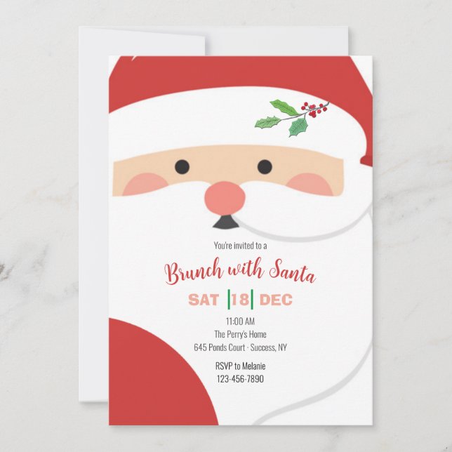 Santa's Face Invitation (Front)