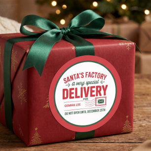 Santa's Factory Special Santa Delivery Classic Round Sticker
