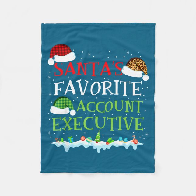 Santa's Favorite Account Executive Fun Christmas  Fleece Blanket (Front)