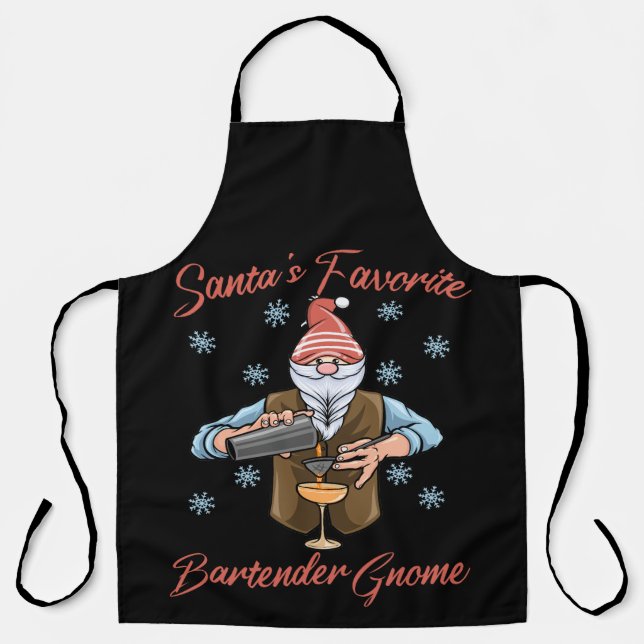 Santas Favorite Bartender Gnome  Apron (Front)