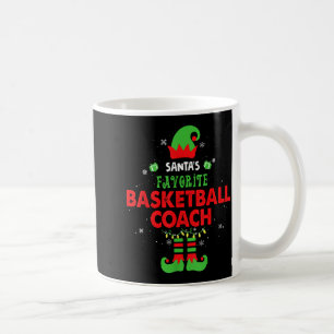 Santa's Favorite Basketball Coach Funny Elf Family Coffee Mug