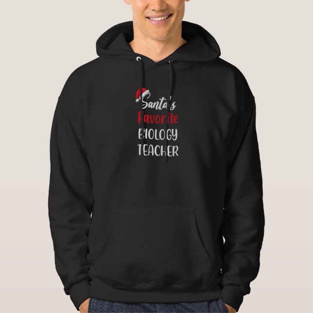 Santas Favorite Biology Teacher Gift Christmas Hoodie (Front)