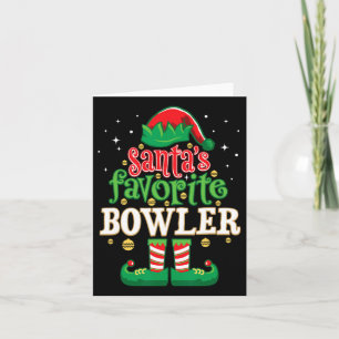 Santa's Favorite Bowler Christmas Matching Bowling Card