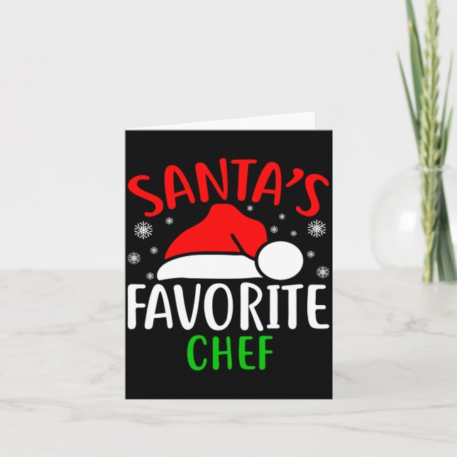 Santas Favorite Chef Funny Christmas Xmas Santa Lo Card (Front)