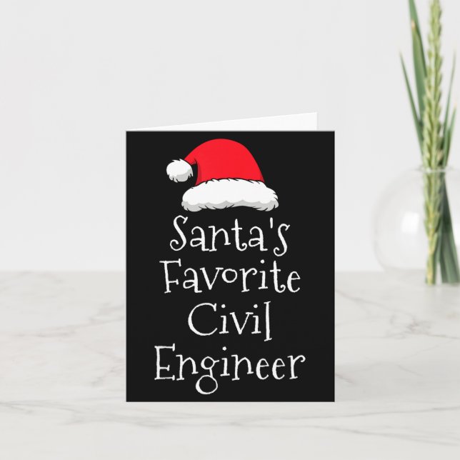 Santas Favorite Civil Engineer - Christmas Funny G Card (Front)