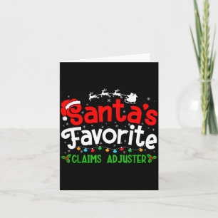 Santa's Favorite Claims Adjuster Christmas Party Card