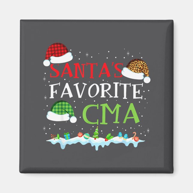 Santa's Favorite Cma Fun Christmas Medical Istant  Magnet (Front)