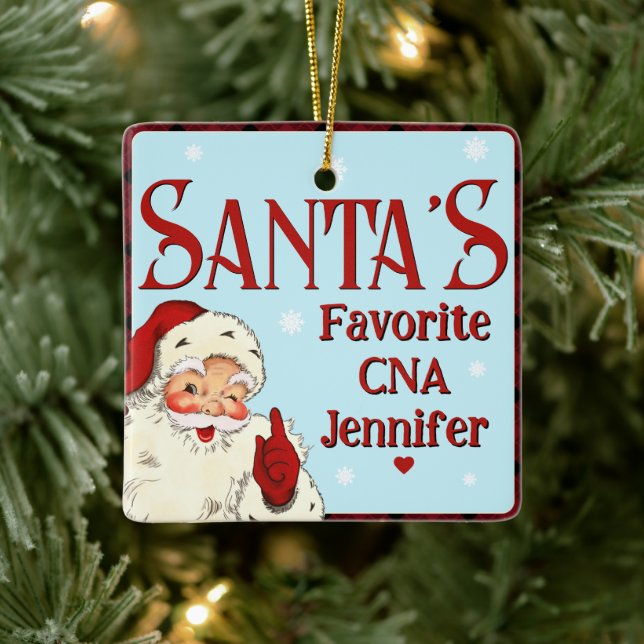 Santas Favorite CNA Ceramic Ornament (Tree)