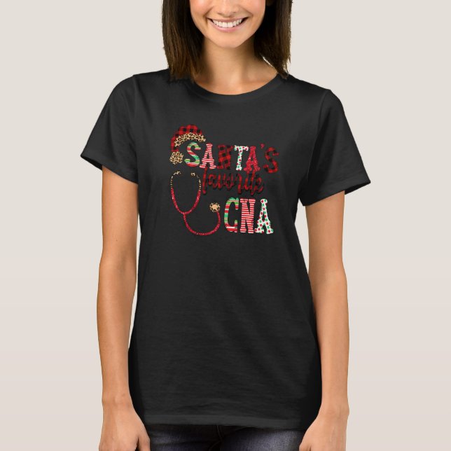 Santa's Favorite CNA Certified Nursing Assistant N T-Shirt (Front)