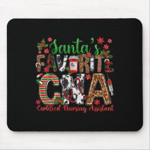 Santa's Favorite Cna Certified Nursing Istant Chri Mouse Pad