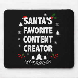 Santa's Favorite Content Creator Funny Christmas P Mouse Pad