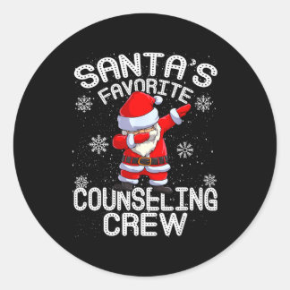 Santa's Favorite Counseling Crew Christmas  Classic Round Sticker
