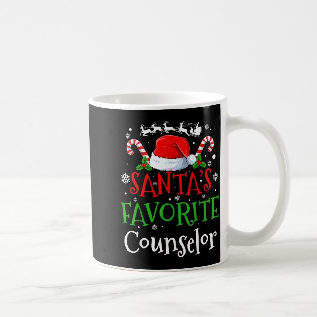 Santa's Favorite Counselor Christmas Party  Coffee Mug (Right)
