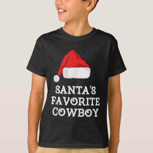 Santa's Favorite Cowboy Christmas Hat Funny Xmas  T-Shirt