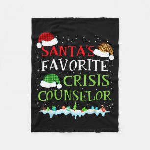 Santa's Favorite Crisis Counselor Fun Christmas  Fleece Blanket