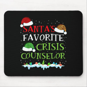 Santa's Favorite Crisis Counselor Fun Christmas Mouse Pad
