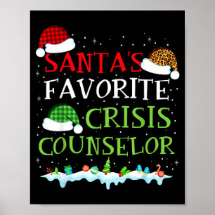 Santa's Favorite Crisis Counselor Fun Christmas  Poster