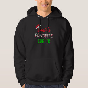 Santas Favorite Curler Funny Curling Christmas Hoodie