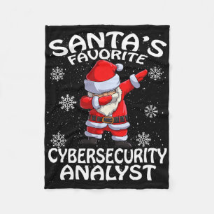 Santa's Favorite Cyber Security Analyst Christmas Fleece Blanket