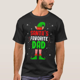 Santa's Favorite Dad Christmas Elf Matching Family T-Shirt