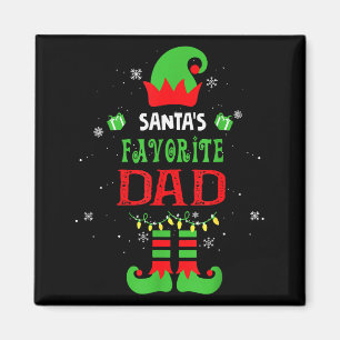 Santas Favorite Dad Funny Elf Family Xmas Magnet