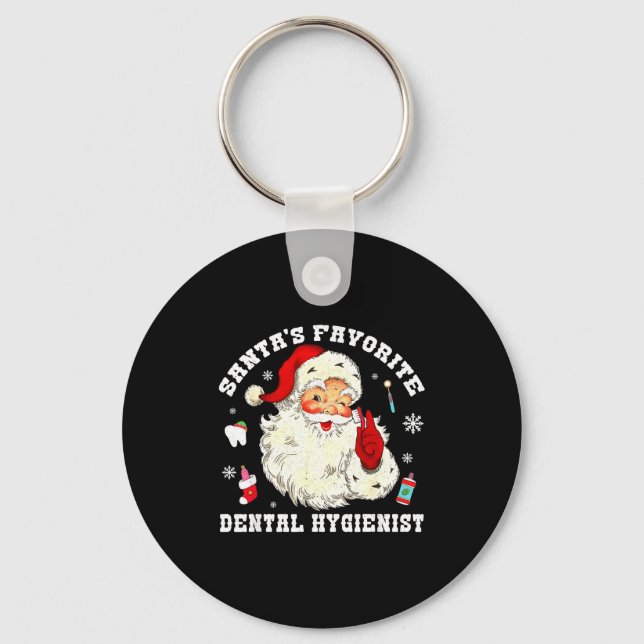 Santas Favorite Dental Hygienist Christmas Funny G Key Ring (Front)