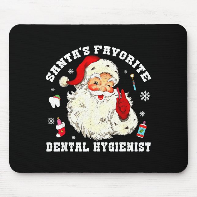 Santas Favorite Dental Hygienist Christmas Funny G Mouse Pad (Front)