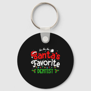 Santa's Favorite Dentist Christmas Party  Key Ring
