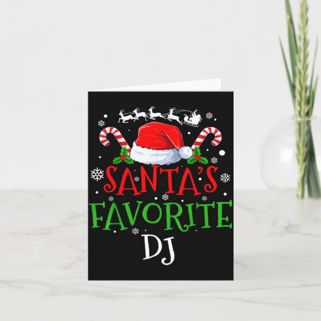 Santa's Favorite Dj Christmas Party  Card (Front)