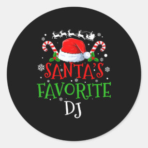 Santa's Favorite Dj Christmas Party  Classic Round Sticker