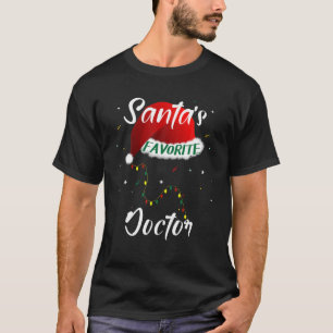 Santa's Favorite Doctor Christmas Tree Matching Fa T-Shirt