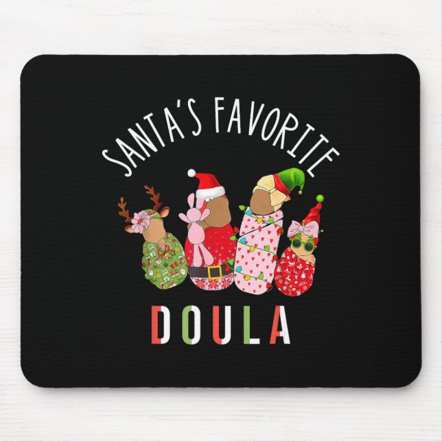 Santa's Favorite Doula Nurse Christmas Stpartum Mi Mouse Pad (Front)