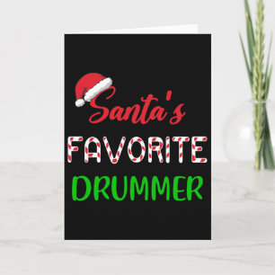 Santas Favorite Drummer Gift Fun Drum Christmas Pa Card
